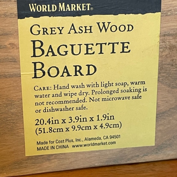 Ash Wood Baguette Bread Cutting Board NWT - Picture 3 of 3